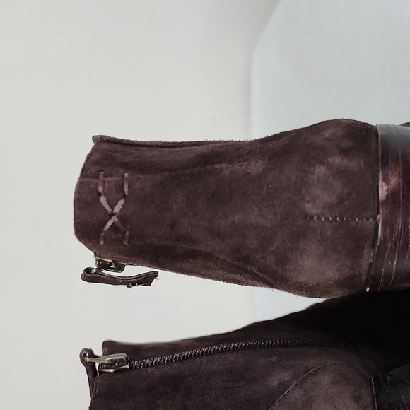 TRASK Tinsley Brown Suede Ankle Booties Size 9M - Picture 5 of 16